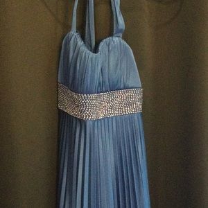 WOMEN’S ROYAL BLUE FULL LENGTH PROM DRESS SIZE MED WITH SEQUINS